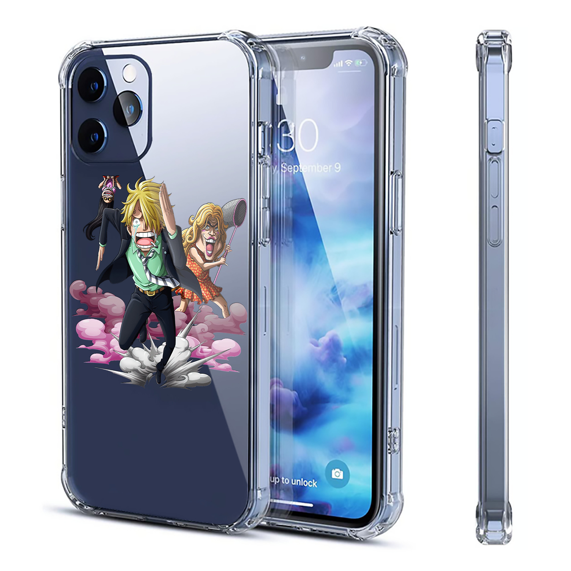 （画像用） ワンピース サンジ ONE PIECE Sanji 【iPhone 12シリーズ対応】透明スマホケース（クリアソフトケース）